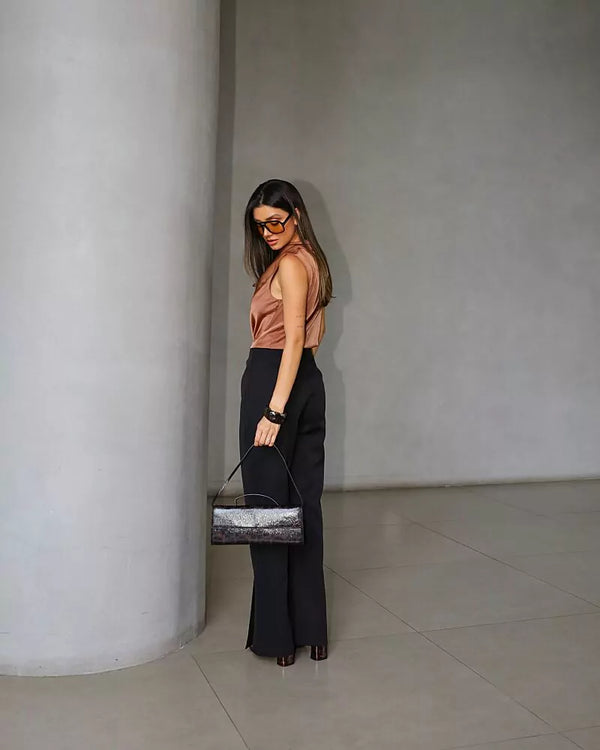 Blusa Drap. Cetim